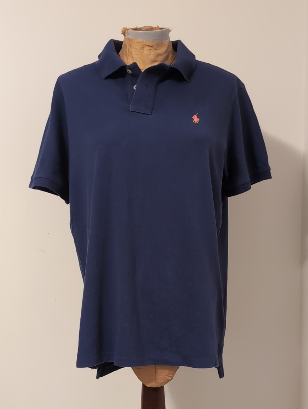 Polo by Ralph Lauren Navy Short-Sleeve Polo with Pink Pony